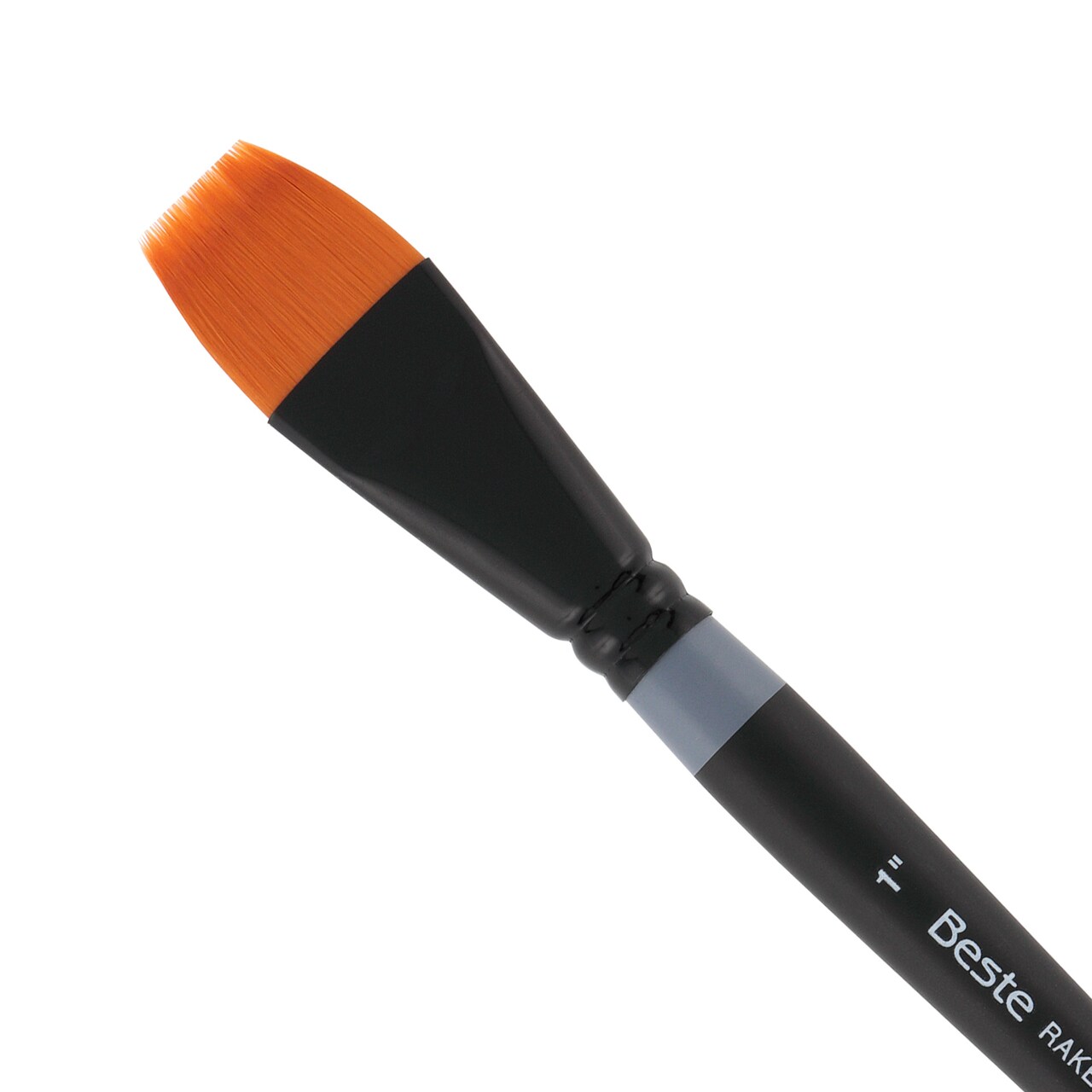Creative Mark Beste Golden Taklon Rake 1" Artist Brush, Professional Watercolor Brushes, For Acrylic Painting, Short Handle, Sharp Edges, Hand-Tied & Shaped